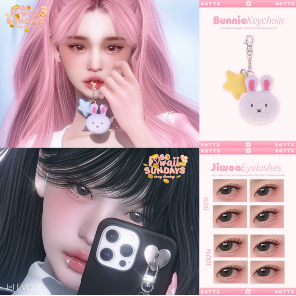 Jiwoo Eyelashes - EvoX | Bunnie Keychain Holdable	&lt;a href=&quot;http://maps.secondlife.com/secondlife/Dark%20Desires/240/198/25&quot;&gt;Teleport&lt;/a&gt;
