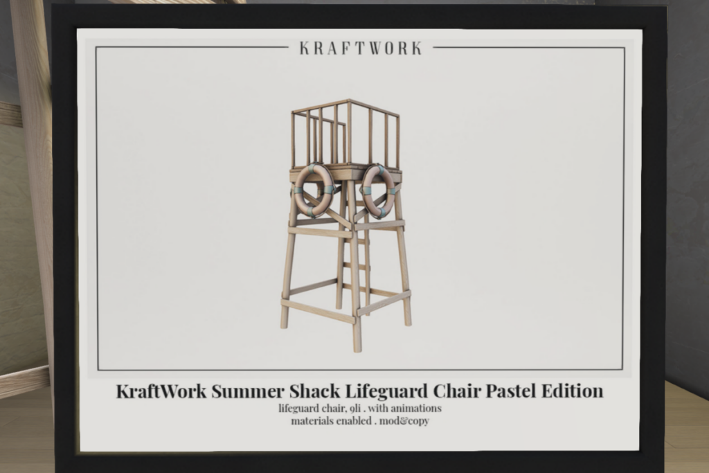Summer Shack Lifeguard Chair Pastel Edition, L$100