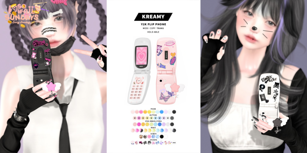 Y2K Flip Phone Holdable	&lt;a href=&quot;https://maps.secondlife.com/secondlife/Stay/185/20/900&quot;&gt;Teleport&lt;/a&gt;
