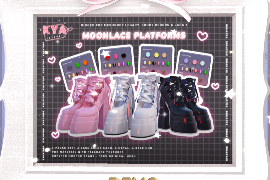Moonlaces Platforms - Legacy/MaitreyaX/Reborn, L$280 each