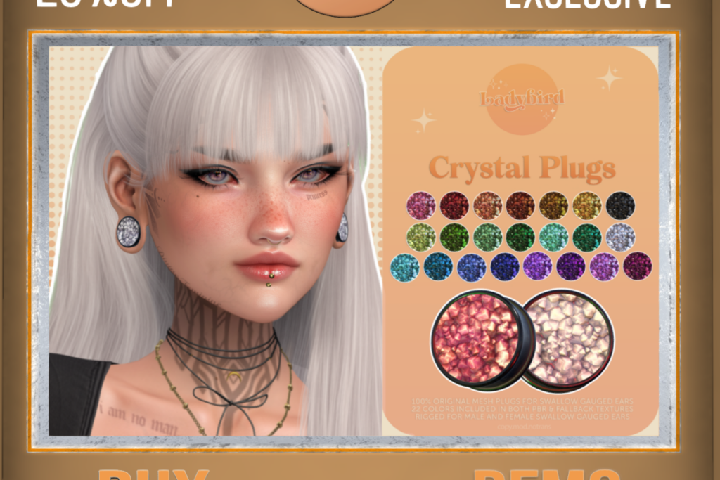 Crystal Plugs - Swallow Gauged, L$240
