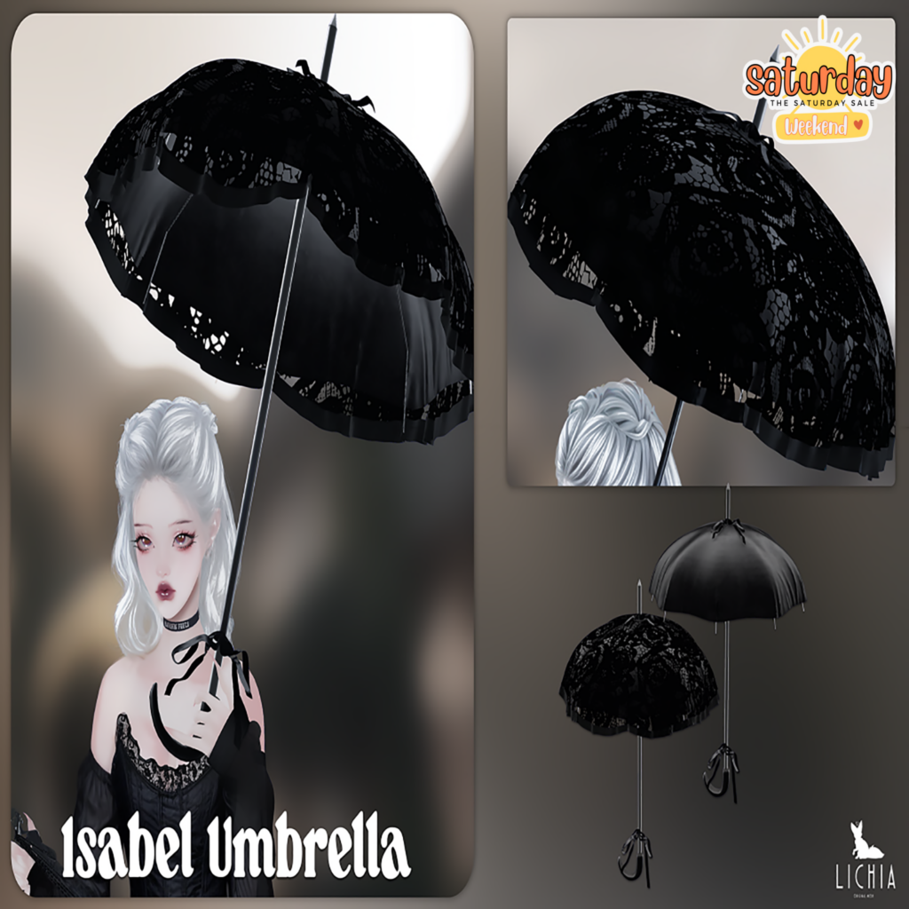 Isabel Umbrella	&lt;a href=&quot;http://maps.secondlife.com/secondlife/Hashira/46/88/3&quot;&gt;Teleport&lt;/a&gt;