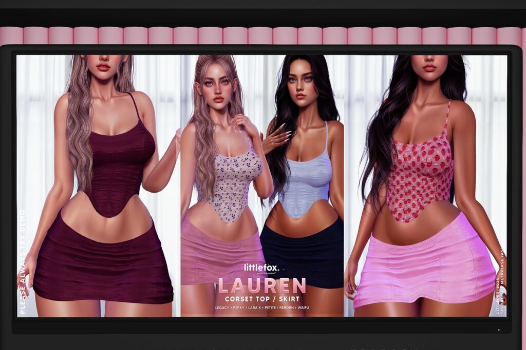 Lauren Outfit - Legacy/MaitreyaX/Reborn/+mods, L$279 each/L$1499 each FP/L$1999 MP