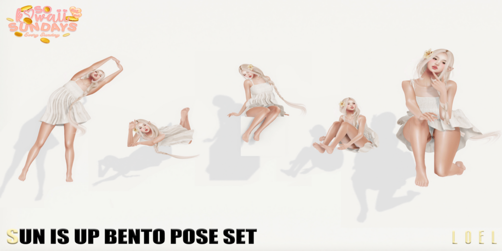 Sun Is Up Poses	&lt;a href=&quot;http://maps.secondlife.com/secondlife/Stargazer%20Galaxy/101/47/3118&quot;&gt;Teleport&lt;/a&gt;