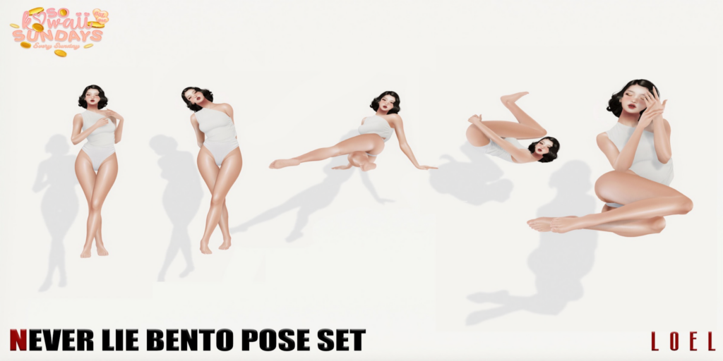 Never Lie Poses	&lt;a href=&quot;http://maps.secondlife.com/secondlife/Stargazer%20Galaxy/101/47/3118&quot;&gt;Teleport&lt;/a&gt;