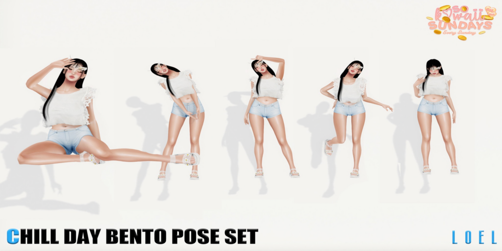 Chill Day Poses	&lt;a href=&quot;http://maps.secondlife.com/secondlife/Stargazer%20Galaxy/101/47/3118&quot; target=&quot;_blank&quot;&gt;Teleport&lt;/a&gt;