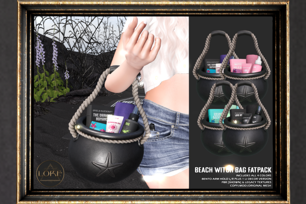 Beach Witch Bag Holdable, L$250 each/L$500 FP