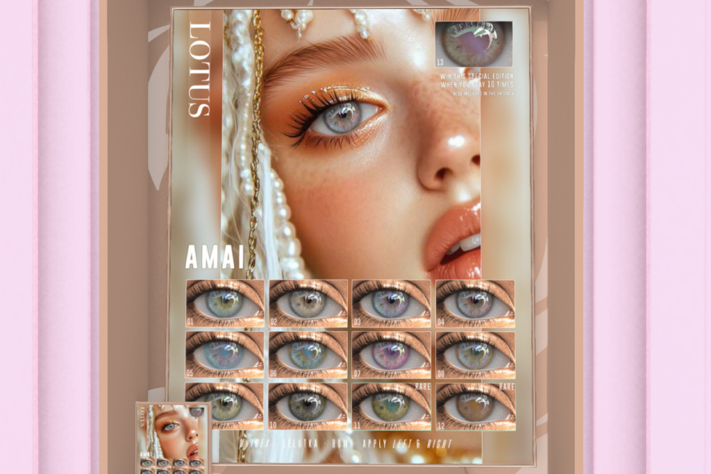 Opulent Eyes, L$65 each pull, L$2000 FP
