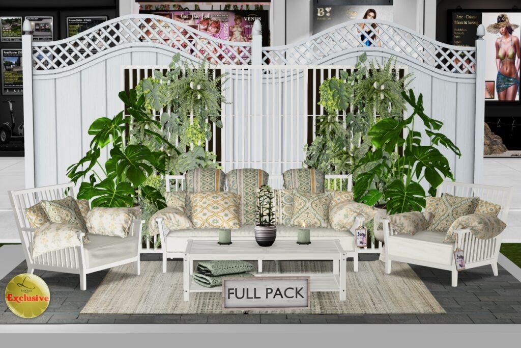 Skylar Patio Decor Set, L$129-L$299 each/L$799 FP