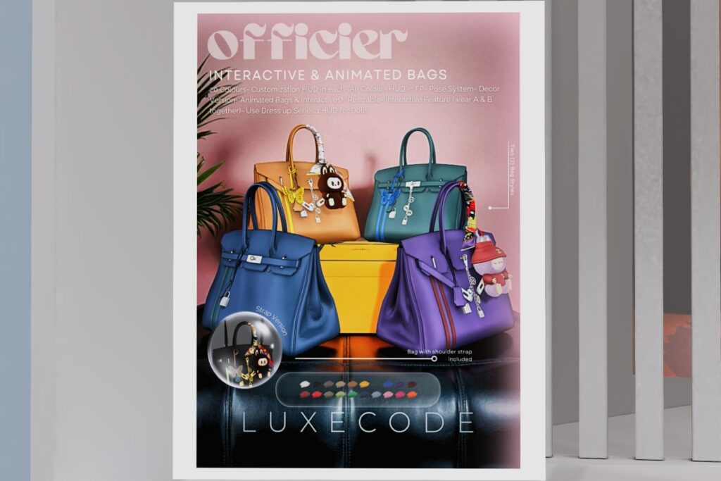 Officier Handbag, L$100 each/L$1950 FP