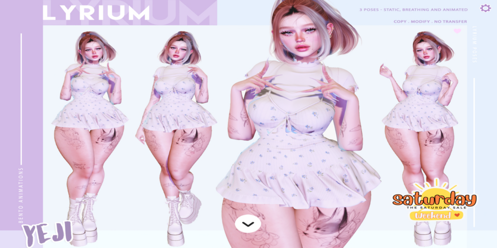 Yeji Poses	&lt;a href=&quot;http://maps.secondlife.com/secondlife/Lunar%20and%20Friends/102/139/20&quot;&gt;Teleport&lt;/a&gt;