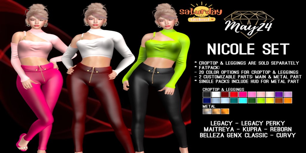 Nicole Set - GenX/Inithium/Legacy/Maitreya/Reborn/+mods	&lt;a href=&quot;http://maps.secondlife.com/secondlife/Highway%20Star/144/141/21&quot;&gt;Teleport&lt;/a&gt;