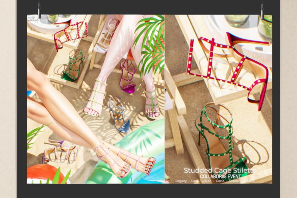 Studded Cage Stiletto - GenX/Inithium/Legacy/Maitreya/Reborn/+mods