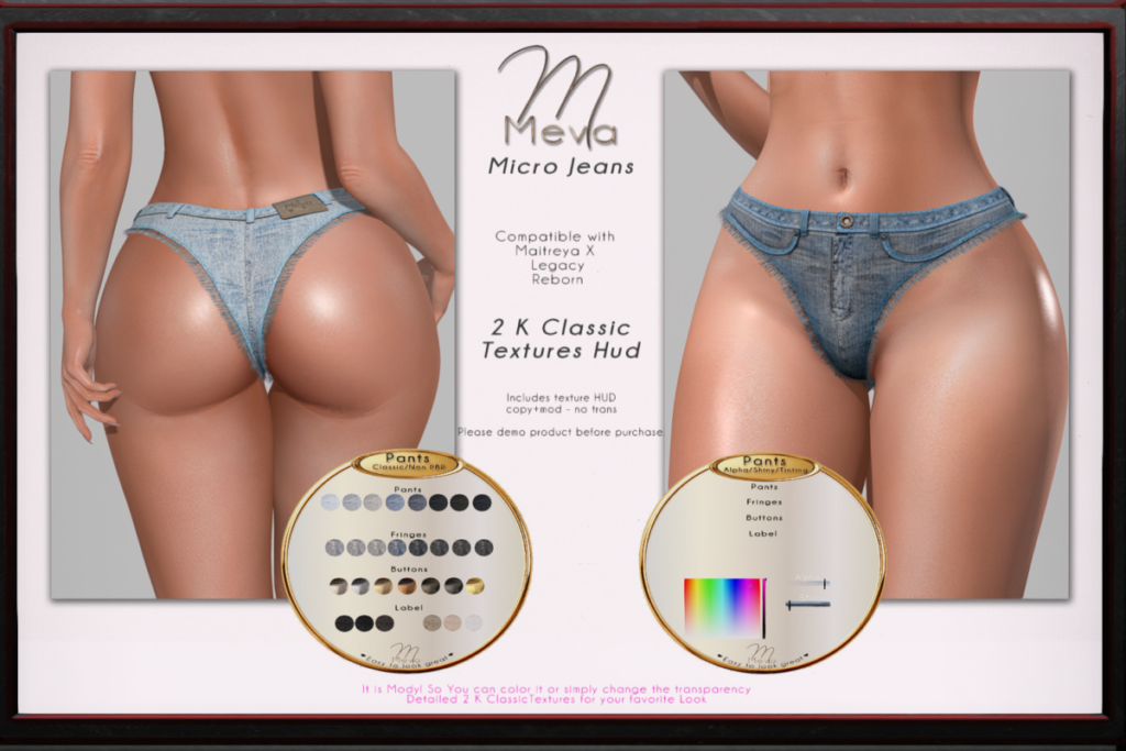 Micro Jeans - Legacy/MaitreyaX/Reborn/+mods, L$380