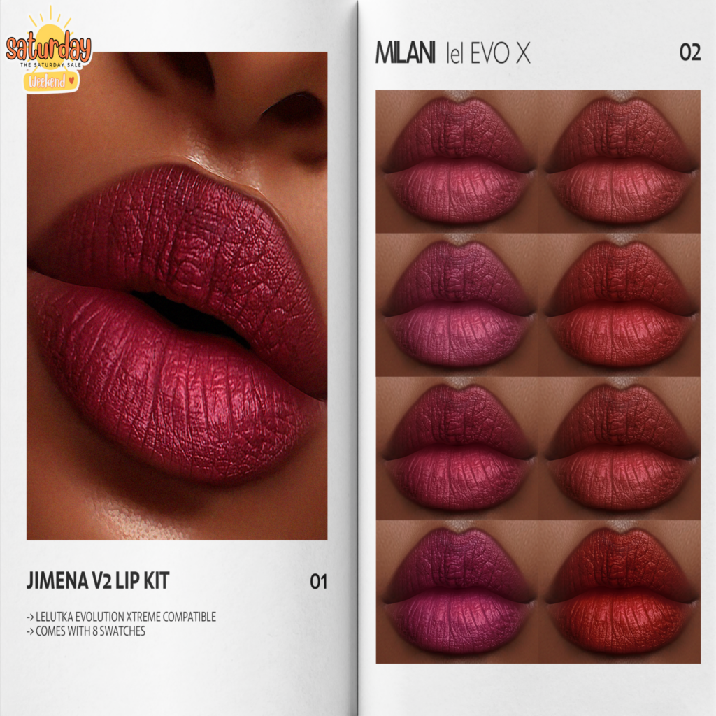 Jimena V2 Lipstick - EvoX	&lt;a href=&quot;http://maps.secondlife.com/secondlife/VELOUR/215/117/1503&quot; target=&quot;_blank&quot;&gt;Teleport&lt;/a&gt;