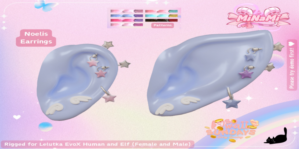 Noelis Earrings - EvoX M+F Human+Elf	&lt;a href=&quot;http://maps.secondlife.com/secondlife/Notteterna/160/78/1121&quot; target=&quot;_blank&quot;&gt;Teleport&lt;/a&gt;