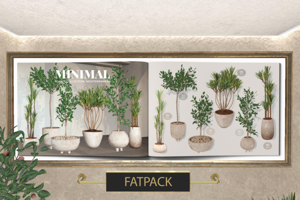 Plants Collection-Mediterranean, L$229 each/L$1199 FP