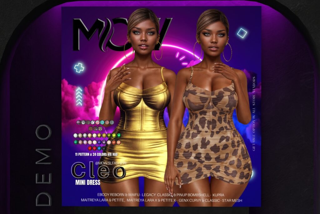 Cleo Dress - GenX/Inithium/Legacy/Maitreya/Reborn/Star/+mods, L$175 each/L$775 FP