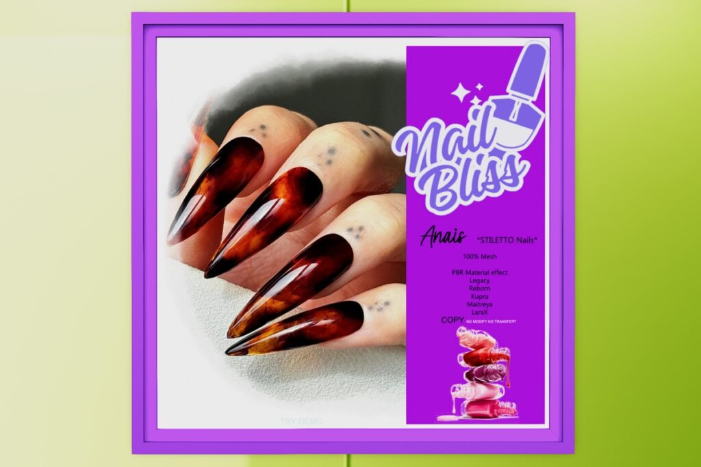 Anais Mesh Nails - Inithium/Legacy/Maitreya/Reborn/+mods, L$280