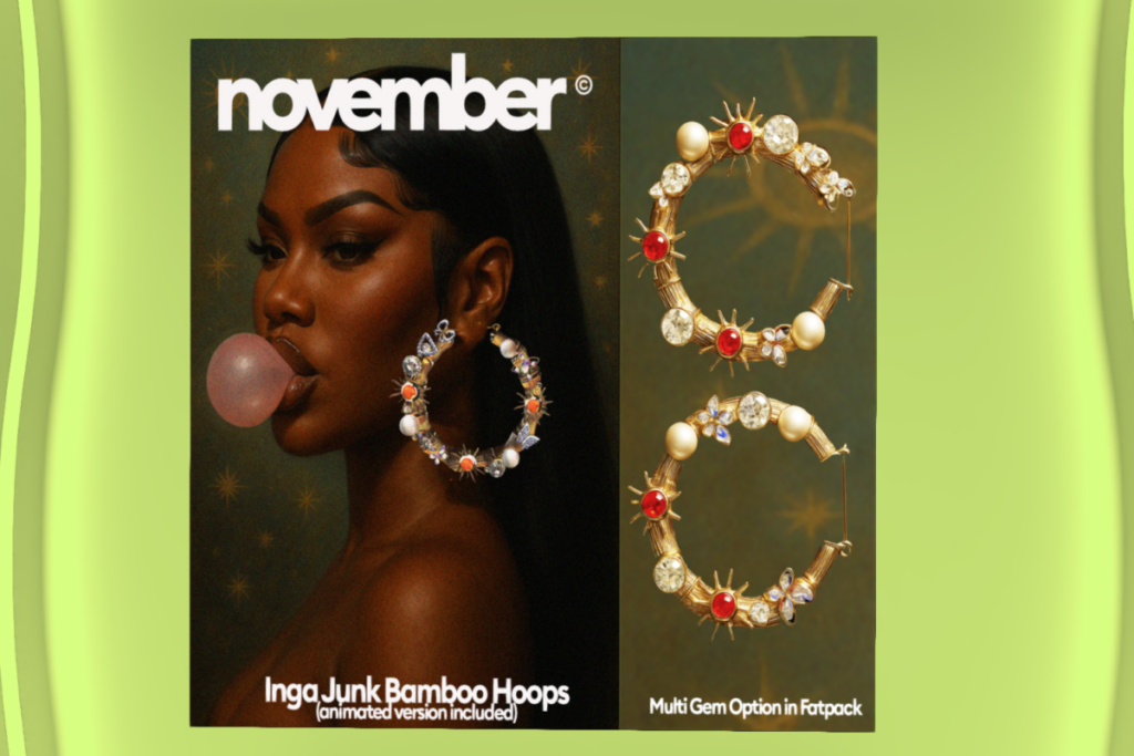 Inga Junk Bamboo Hoops, L$499 each/L$1999 FP