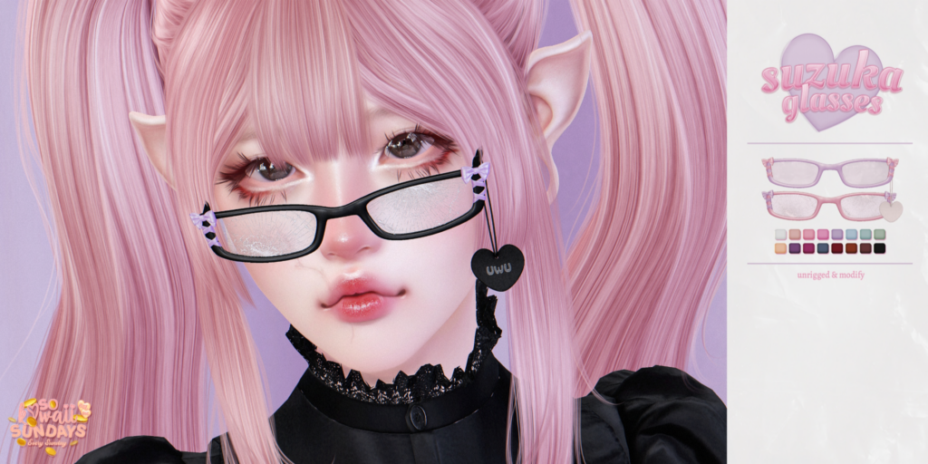 Suzuka Glasses	&lt;a href=&quot;http://maps.secondlife.com/secondlife/Tomoeda/127/172/27&quot;&gt;Teleport&lt;/a&gt;