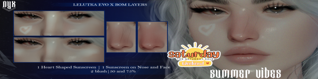 Summer Vibes Sunscreen - EvoX	&lt;a href=&quot;http://maps.secondlife.com/secondlife/Northwich%20Land/145/55/3376&quot; target=&quot;_blank&quot;&gt;Teleport&lt;/a&gt;