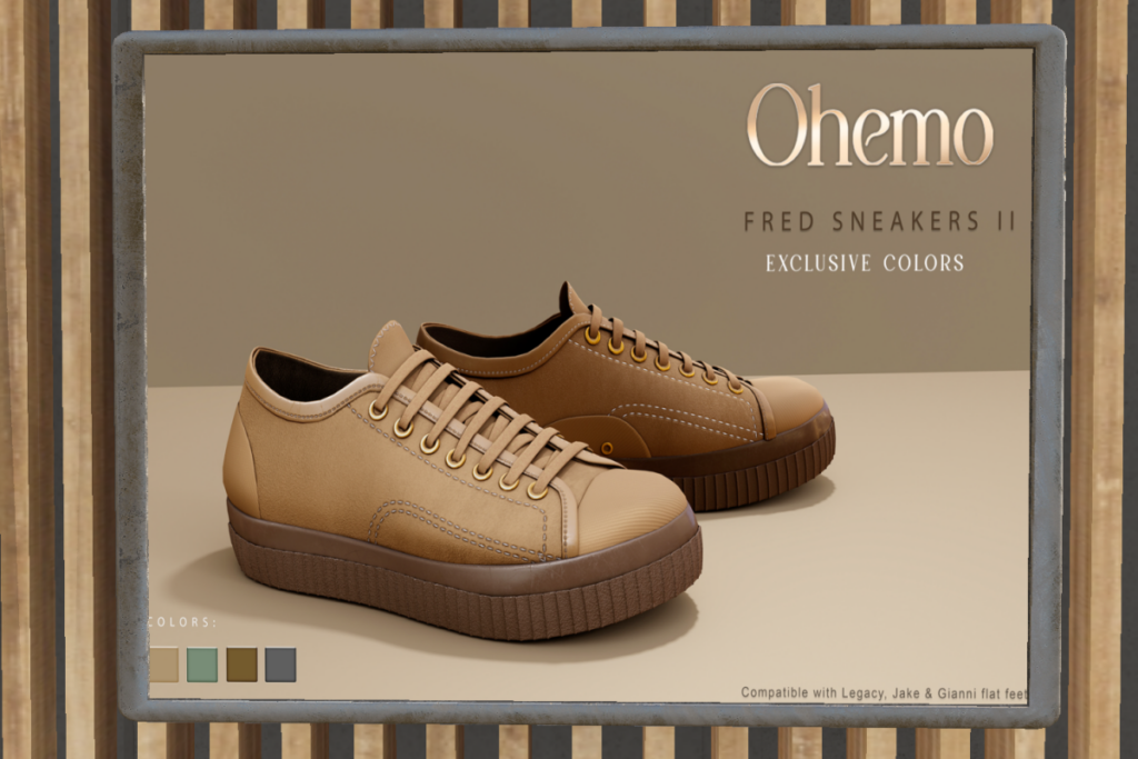 Fred Sneakers II - Gianni/Jake/Legacy	&lt;a href=&quot;http://maps.secondlife.com/secondlife/Horan/44/226/2002&quot; target=&quot;_blank&quot;&gt;Teleport&lt;/a&gt;