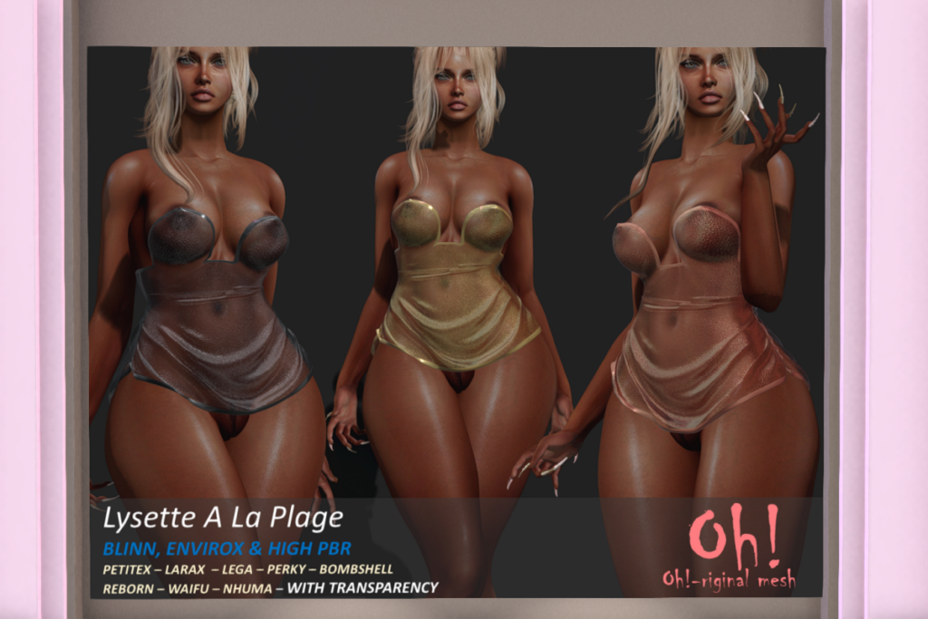Lysette A La Plage - Legacy/MaitreyaX/Nhuma//Reborn/+mods, L$699 each/L$1999 FP