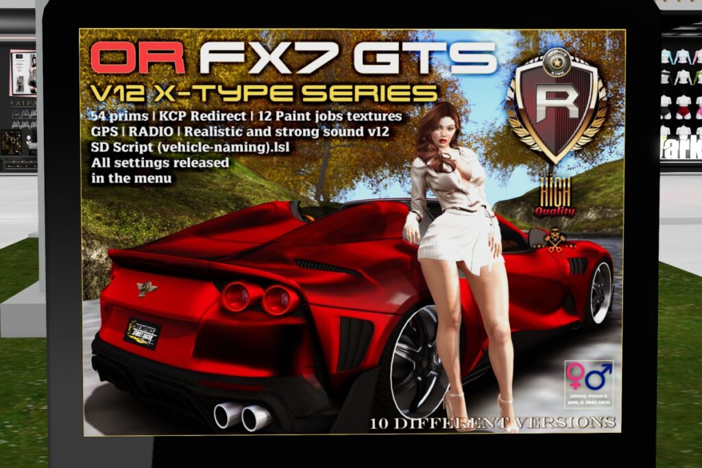 OR FX7 GTS Driveable Car, L$3000