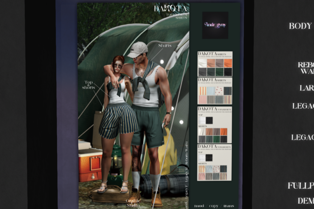 Dakota Set - Legacy F+M/MaitreyaX/Reborn/+mods, L$499-L$599 each FP
