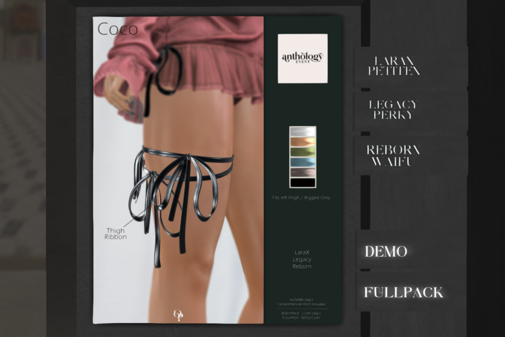 Coco Thigh Ribbon - Legacy/MaitreyaX/Reborn, L$199 each/L$399 FP