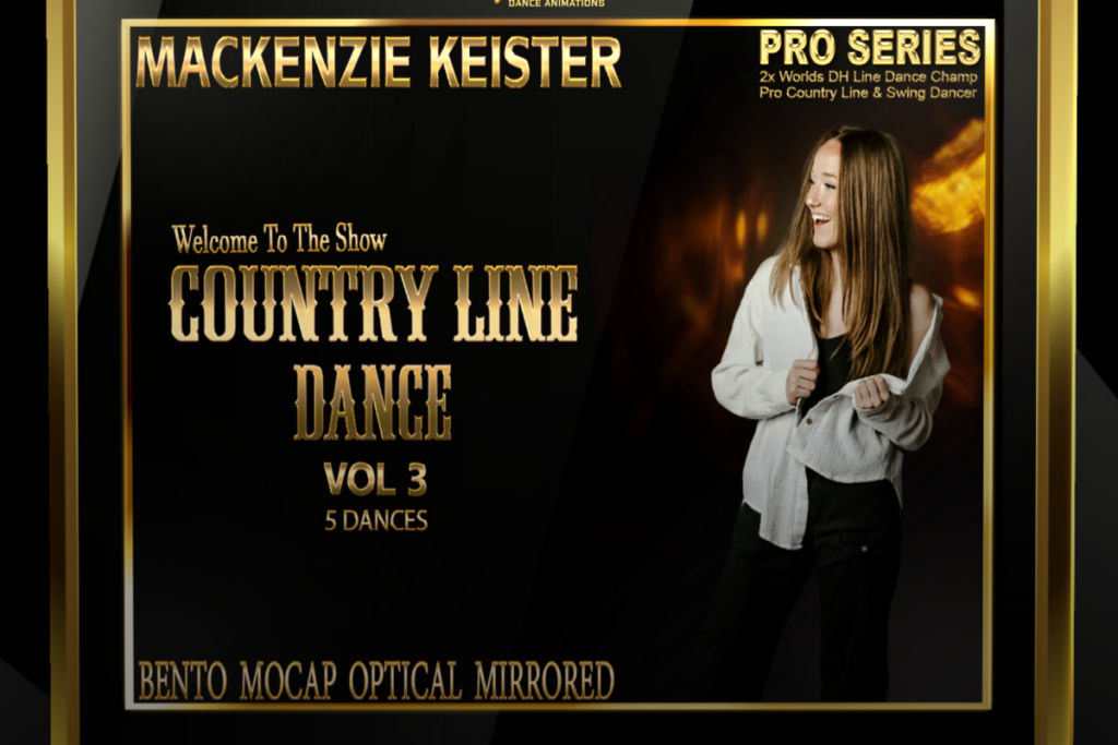 Mackenzie Keister Country Line Dance Vol 3, L$300 each/L$1200 FP