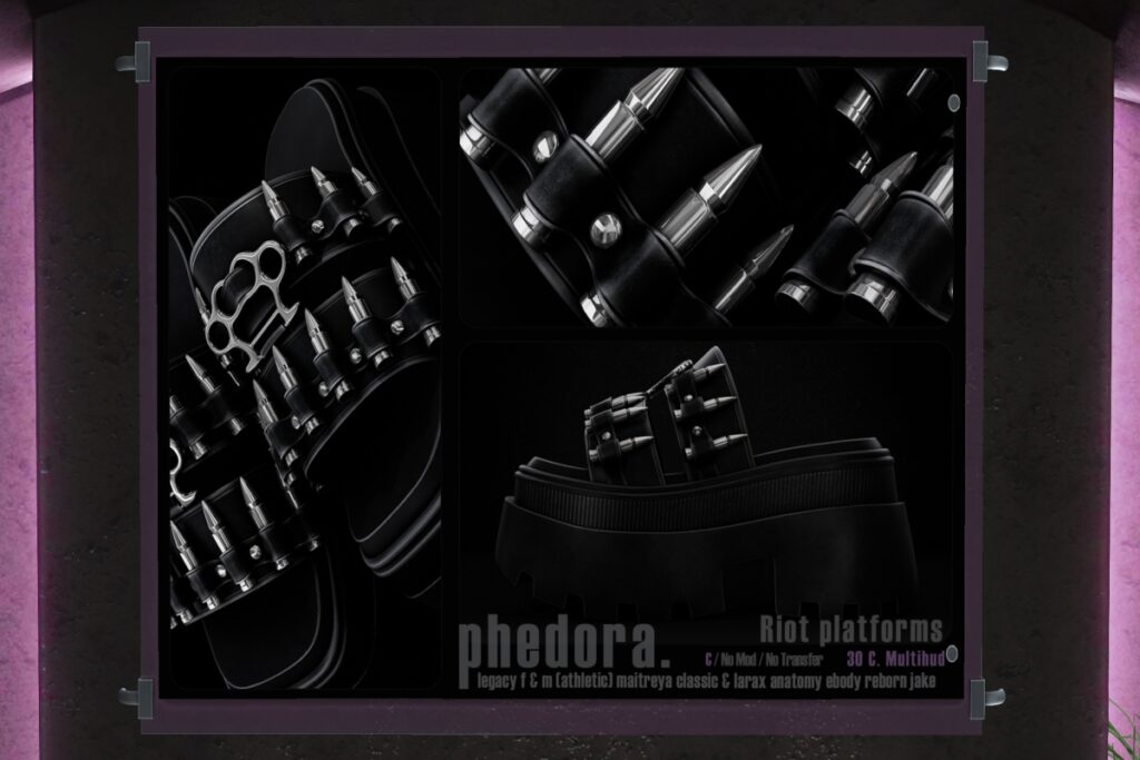 Riot Platform - Anatomy/Jake/Legacy M+F/Maitreya/Reborn/+mods, L$699 FP