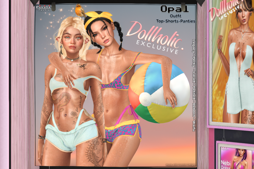 Opal Top &amp; Shorts - Legacy/MaitreyaX/Reborn/+mods, L$599 each/L$899 FP