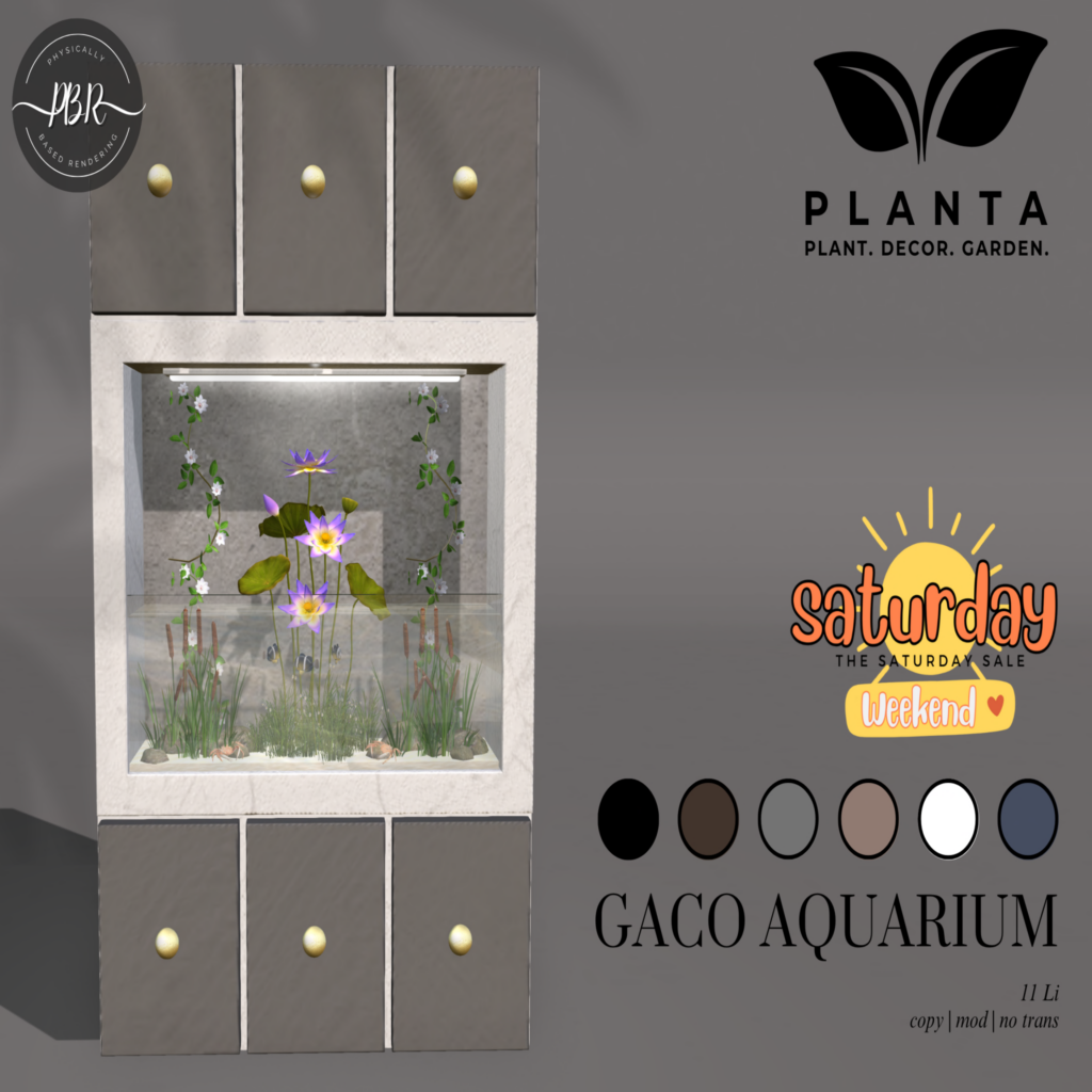 Gaco Aquarium	&lt;a href=&quot;http://maps.secondlife.com/secondlife/Combwich%20Cove/85/122/22&quot; target=&quot;_blank&quot;&gt;Teleport&lt;/a&gt;