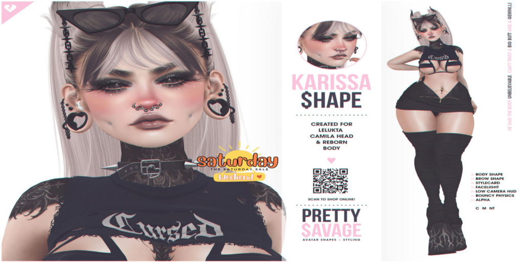 Karissa Shape - EvoX Camila/Reborn	&lt;a href=&quot;http://maps.secondlife.com/secondlife/Slytherin/121/104/1070&quot;&gt;Teleport&lt;/a&gt;