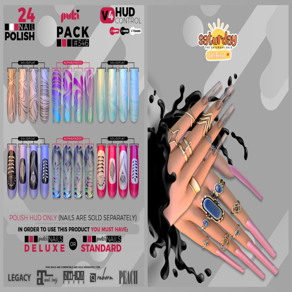 346 Pack Nail Polish Appliers for Puki Mesh Nails - Inithium/Legacy/Maitreya/Peach/Reborn	&lt;a href=&quot;http://maps.secondlife.com/secondlife/The%20Valley/136/226/501&quot;&gt;Teleport&lt;/a&gt;