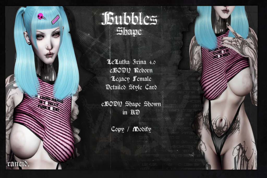 Bubbles Female Shape - EvoX Irina/Legacy/Reborn, L$666