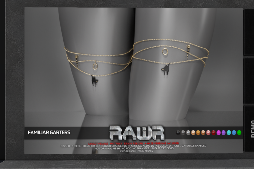 Familiar Garters - Legacy/Maitreya/Reborn/+mods	&lt;a href=&quot;http://maps.secondlife.com/secondlife/RAWR/21/137/21&quot;&gt;Teleport&lt;/a&gt;