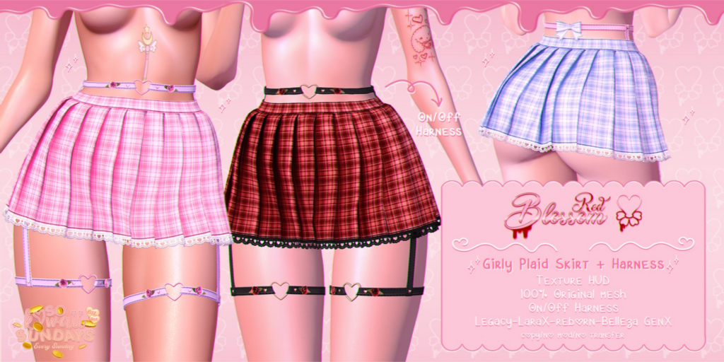 Girly Plaid Skirt &amp; Harness - GenX/Legacy/MaitreyaX/Reborn	&lt;a href=&quot;https://maps.secondlife.com/secondlife/Anhedonia/112/132/998&quot;&gt;Teleport&lt;/a&gt;