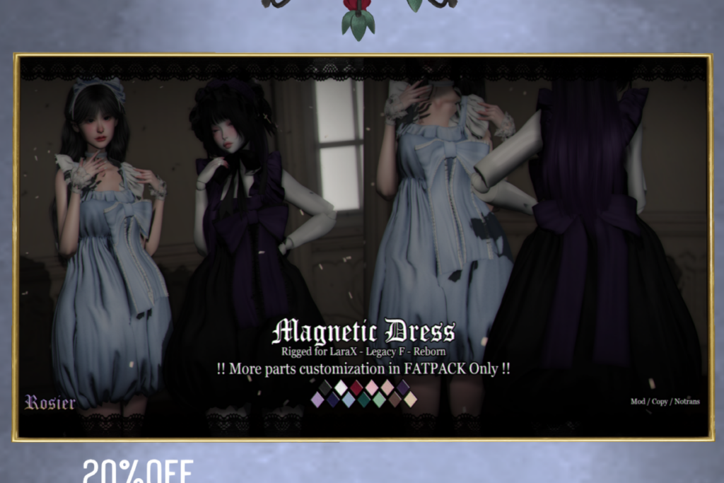 Magnetic Dress - Legacy/MaitreyaX/Reborn, L$269 each/L$1040 FP