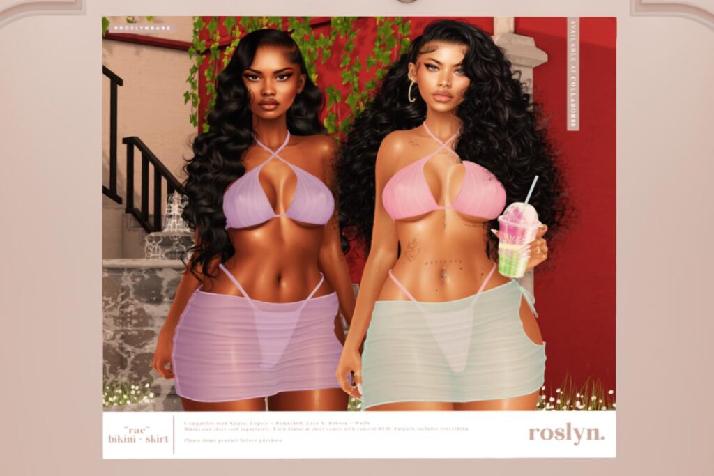 Rae Bikini &amp; Skirt -Inithium/Legacy/MaitreyaX/Reborn/+mods, L$188-L$288 each/L$1288 FP