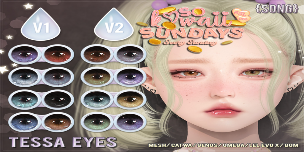 Tessa Eyes - BOM/Catwa/EvoX/Genus/Mesh/Omega	&lt;a href=&quot;http://maps.secondlife.com/secondlife/Meringue/61/83/1064&quot;&gt;Teleport&lt;/a&gt;