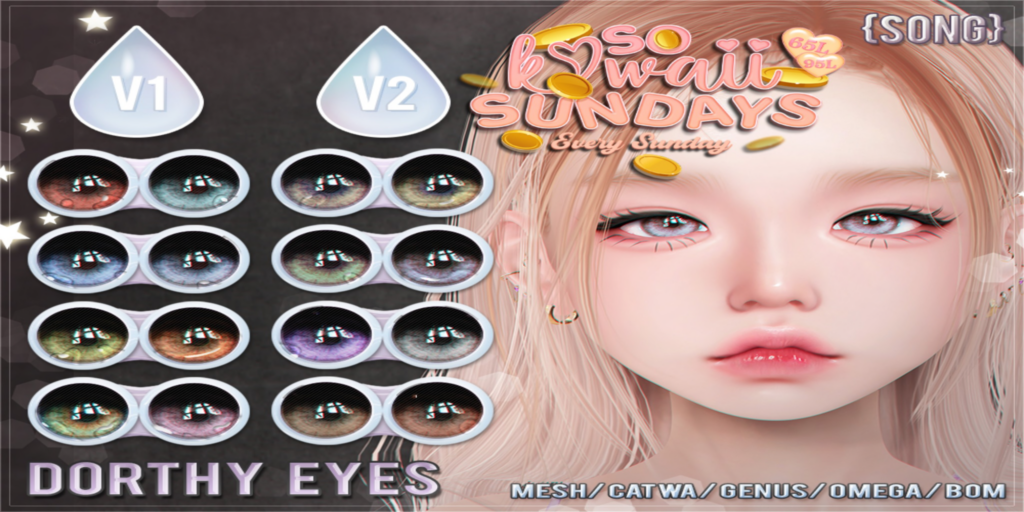 Dorothy Eyes - BOM/Catwa/Genus/Mesh/Omega	&lt;a href=&quot;http://maps.secondlife.com/secondlife/Meringue/61/83/1064&quot; target=&quot;_blank&quot;&gt;Teleport&lt;/a&gt;