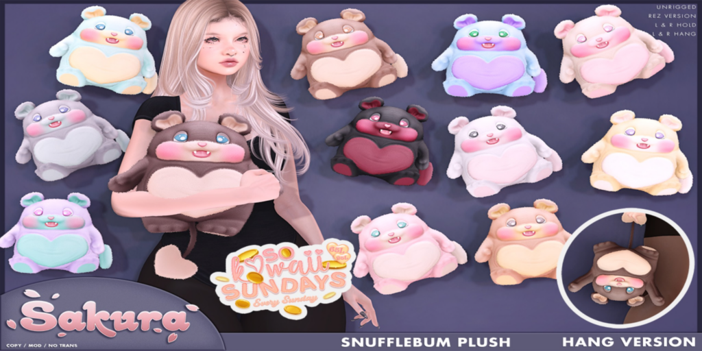 Snufflebum Plush Holdable &amp; Decor	&lt;a href=&quot;http://maps.secondlife.com/secondlife/Domain/122/106/26&quot;&gt;Teleport&lt;/a&gt;