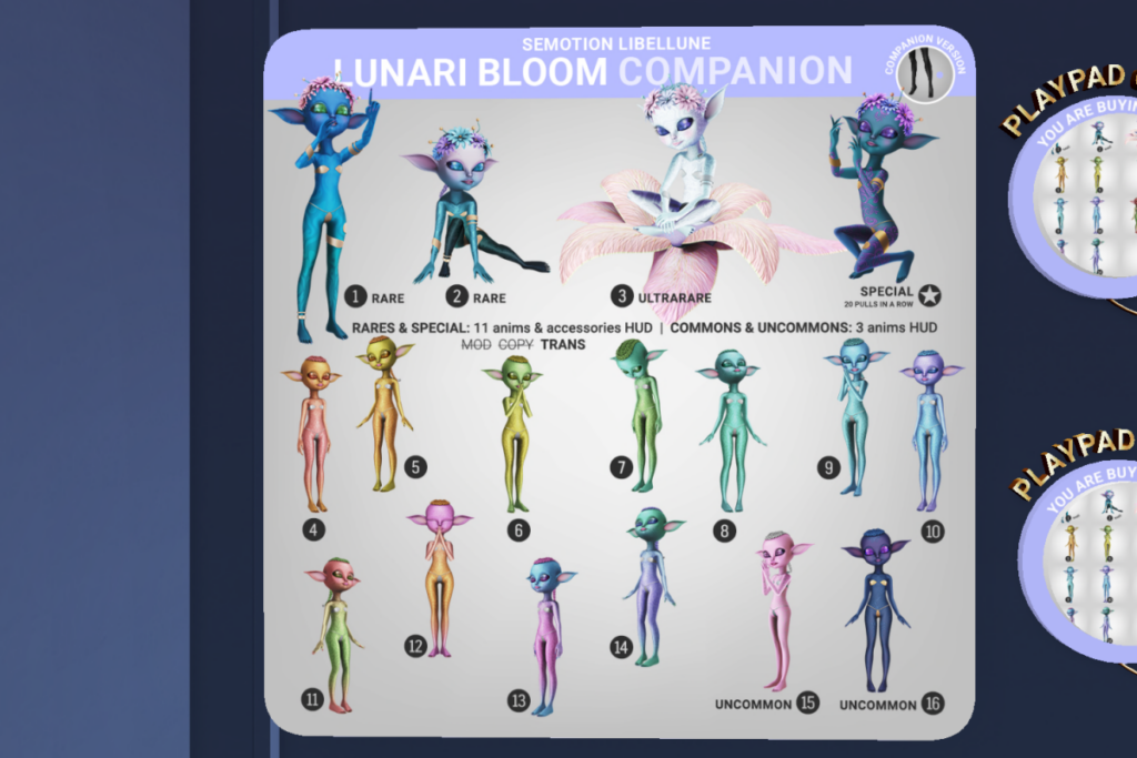 Lunari Bloom Companion, L$88 per pull