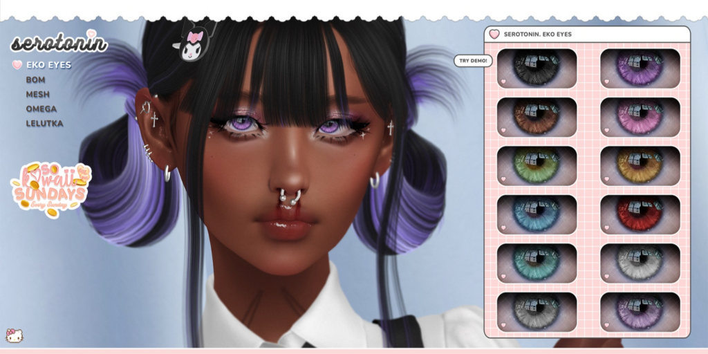 Eko Eyes - BOM/EvoX/Mesh/Omega	&lt;a href=&quot;http://maps.secondlife.com/secondlife/Starry%20Isles/7/96/2247&quot;&gt;Teleport&lt;/a&gt;