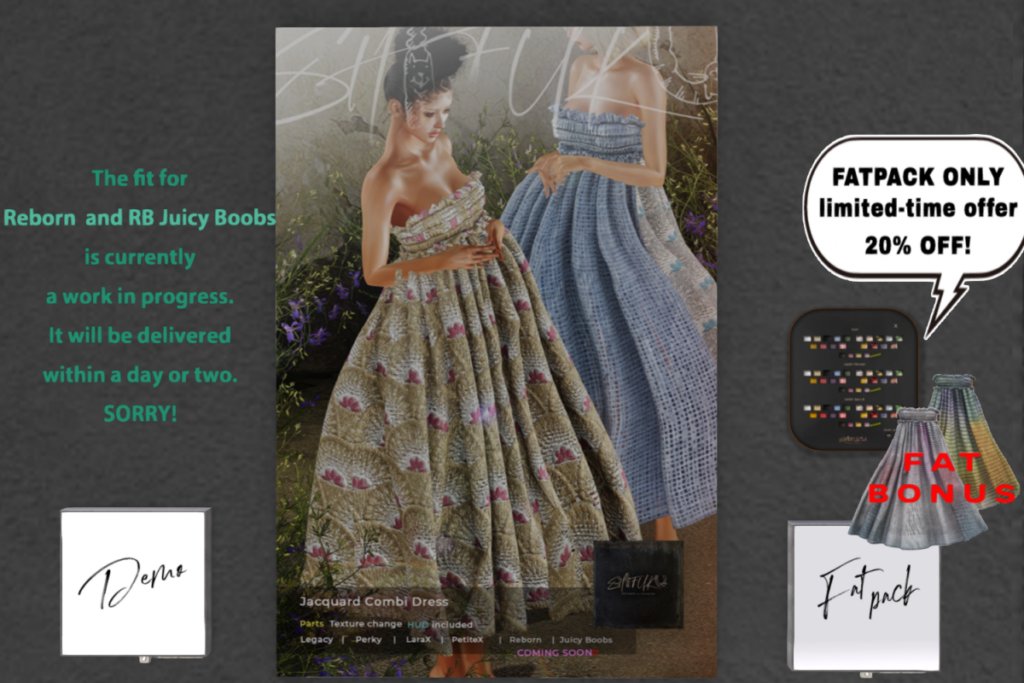 Jacquard Combi Dress - Legacy/MaitreyaX/+mods, L$261 each/L$1039 FP