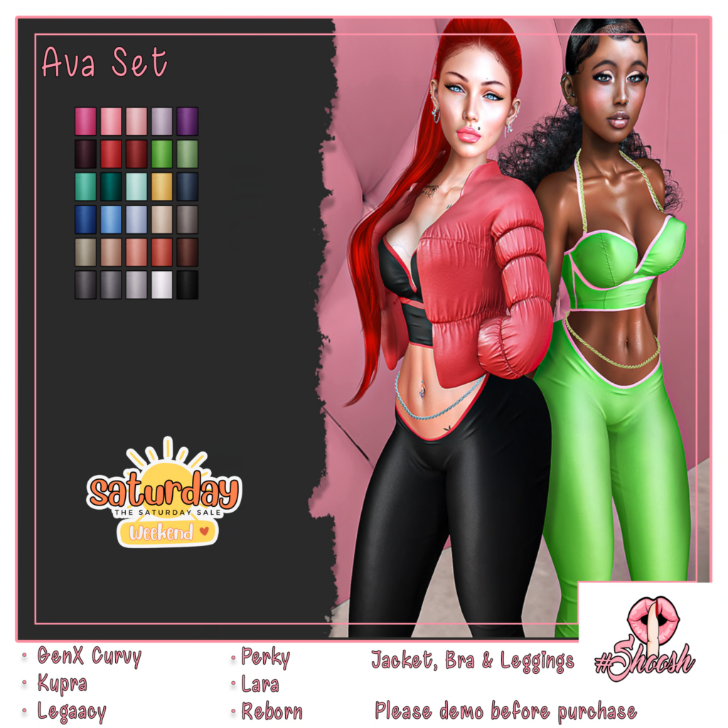 Ava Set - GenX Curvy/Inithium/Legacy/Maitreya/Reborn/+mods	&lt;a href=&quot;http://maps.secondlife.com/secondlife/Wild%20Pack/160/168/23&quot;&gt;Teleport&lt;/a&gt;