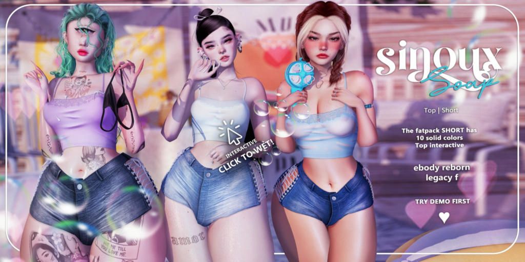 Soap Outfit - Legacy/Reborn	&lt;a href=&quot;http://maps.secondlife.com/secondlife/Raphael/86/185/2006&quot;&gt;Teleport&lt;/a&gt;